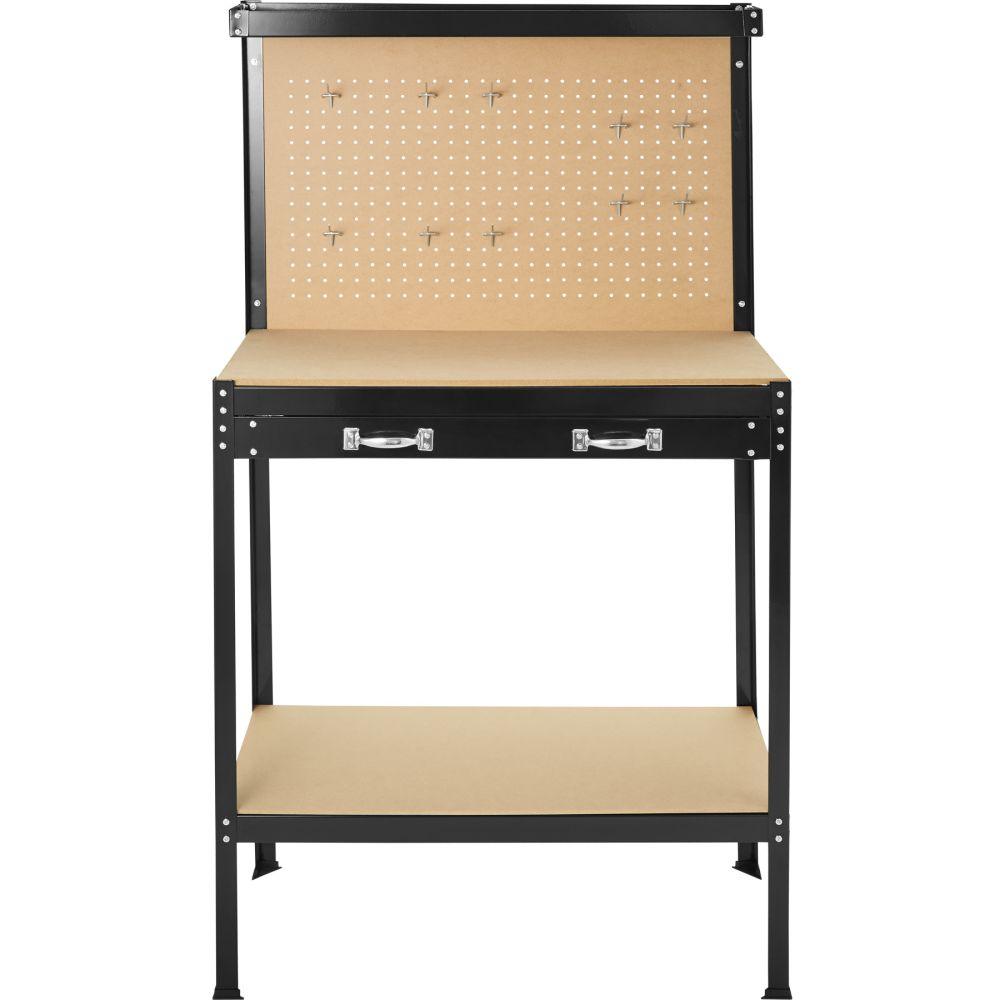Banco da lavoro per officina fai da te in acciaio nero 80 cm 2308183