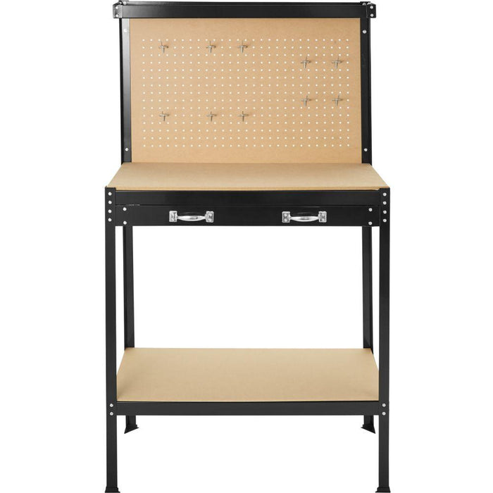 Banco da lavoro per officina fai da te in acciaio nero 80 cm 2308183