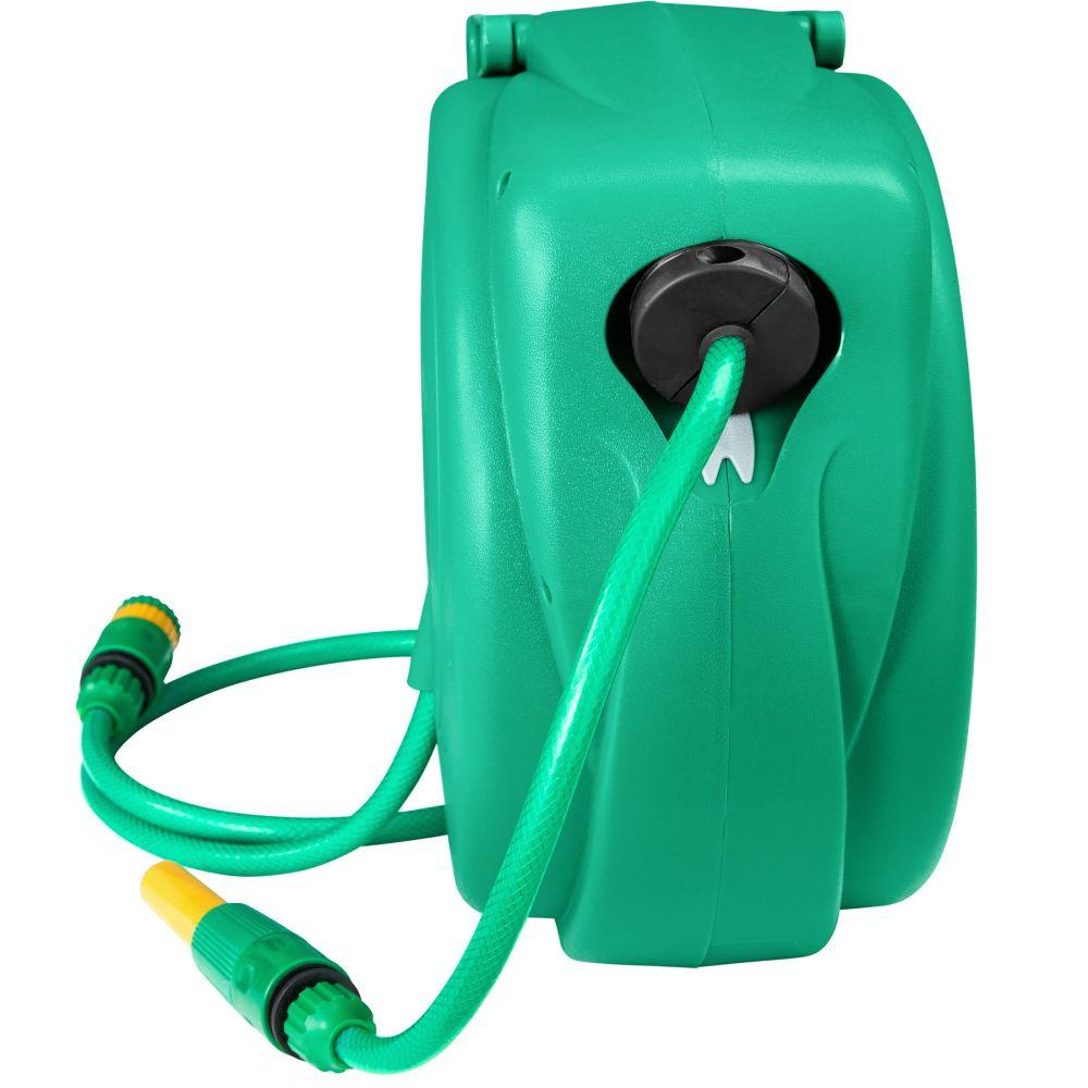 Avvolgitubo con tubo da giardino verde girevole 10 mt 3408184