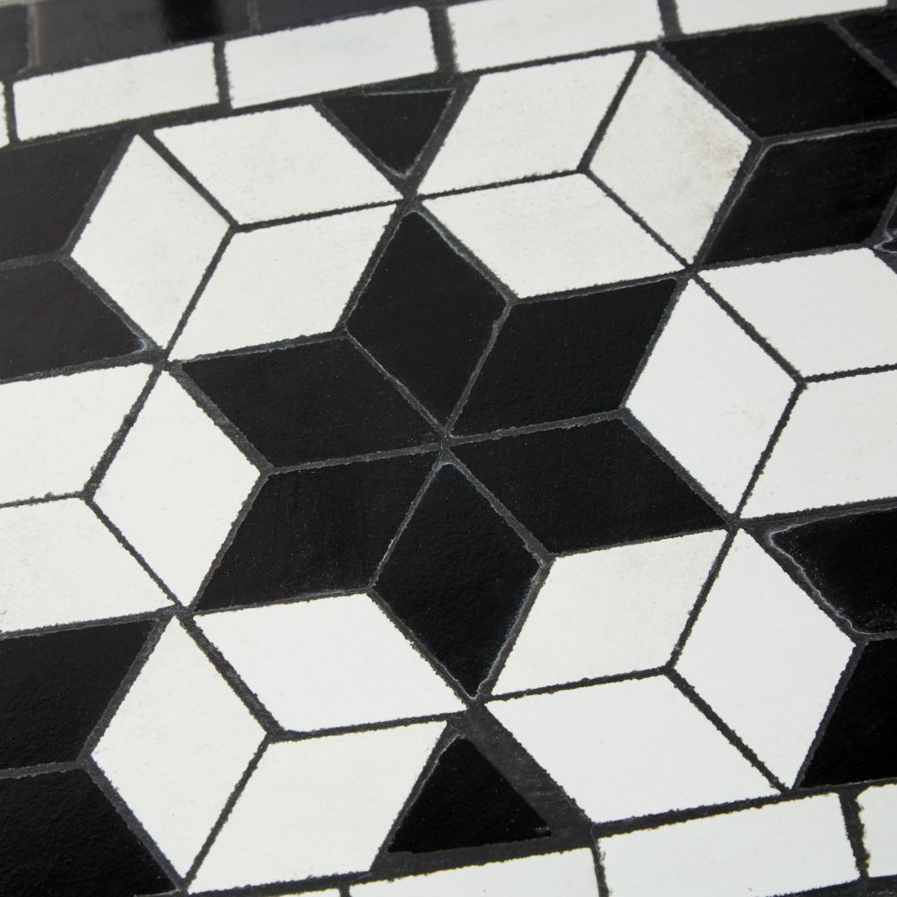 Mensola per piante in mosaico 3 livelli 114 cm nero/bianco 2208298