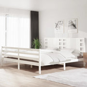 Giroletto senza Materasso-Struttura Letto Bianco 200x200 cm Legno Massello Pino 621523