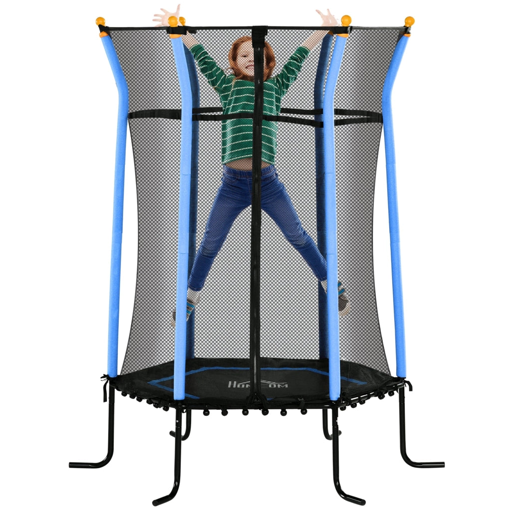 Trampolino Tappeto Elastico per Bambini con Ingresso a Cerniera e Pali Imbottiti Ø163.5x190 cm in Acciaio, PP e EPE