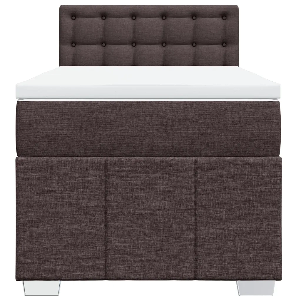 Giroletto a Molle con Materasso Marrone Scuro 100x200cm Tessuto 3286996