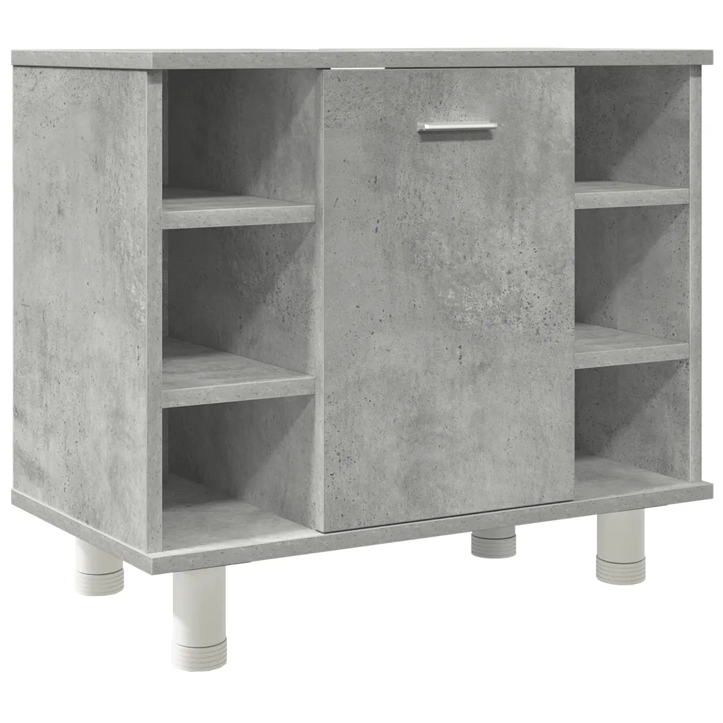 Set Mobili da Bagno 3 pz Grigio Cemento in Legno Multistrato 3324855