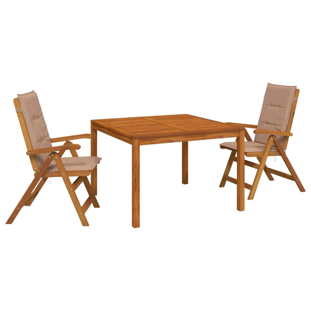 Set da pranzo da giardino 3 pezzi 3 pz Naturale 3434611