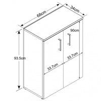 Mobiletto 2 Ante River 71x36x83 h cm in Truciolare bilaminato Olmo