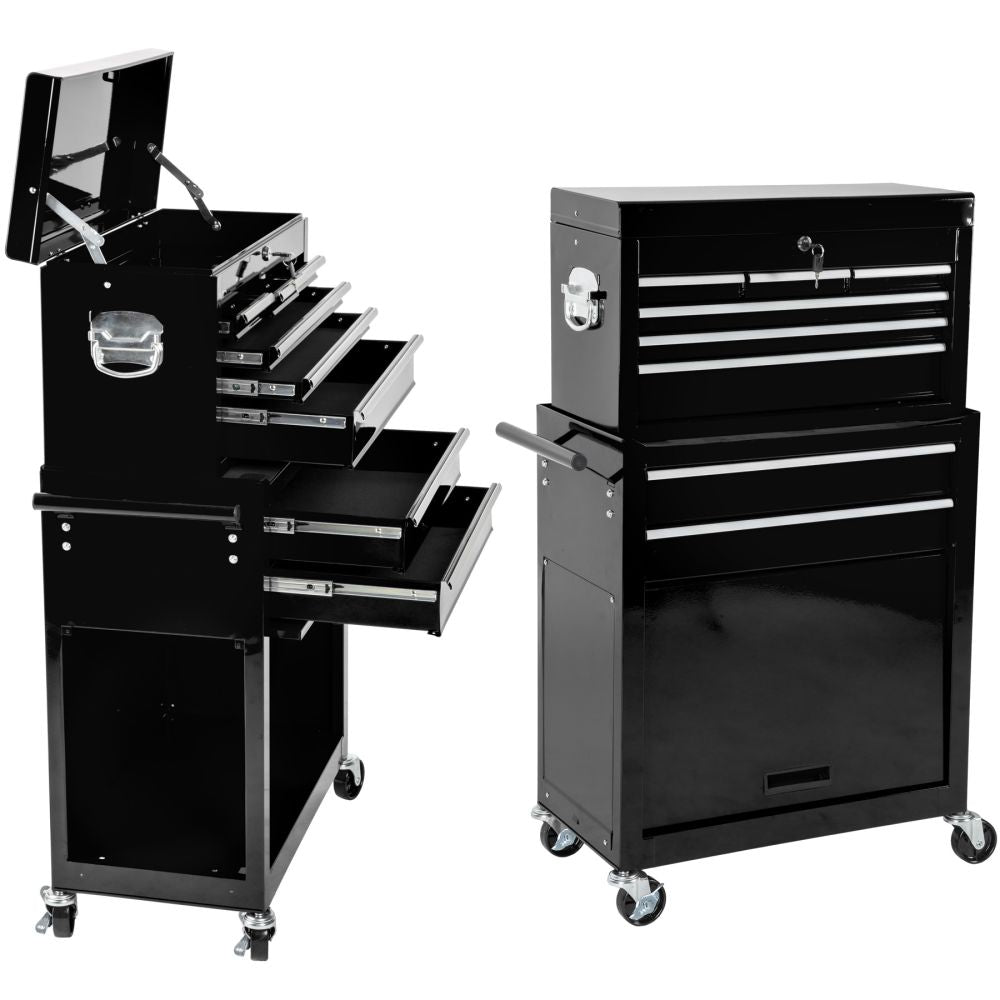 Carrello da officina nero a 8 cassetti 3408117