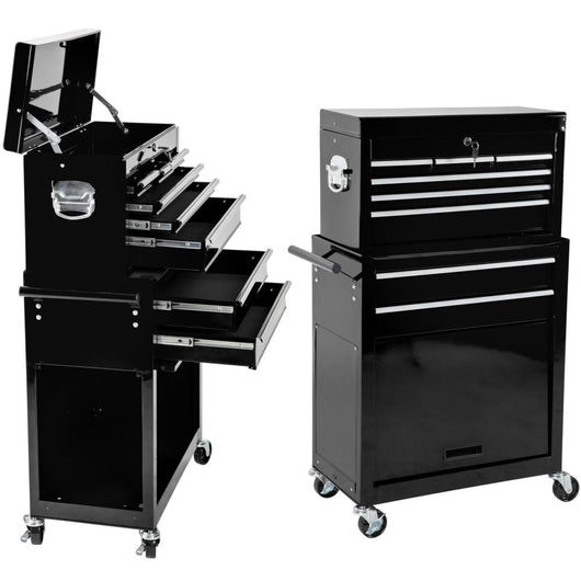 Carrello da officina nero a 8 cassetti 3408117