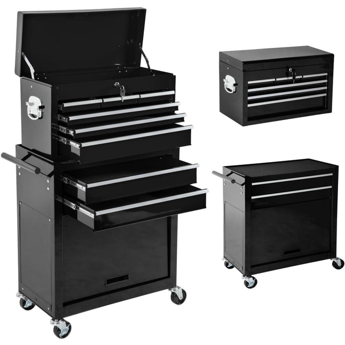 Carrello da officina nero a 8 cassetti 3408117