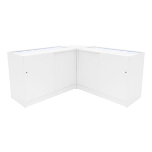 Set Banconi Bianco Selene LED C1200 CM60 con Serratura e Vetrina Espositiva