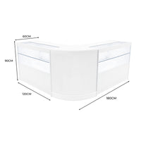 Set Banconi Bianco Selene LED C1200 CM60 con Serratura e Vetrina Espositiva