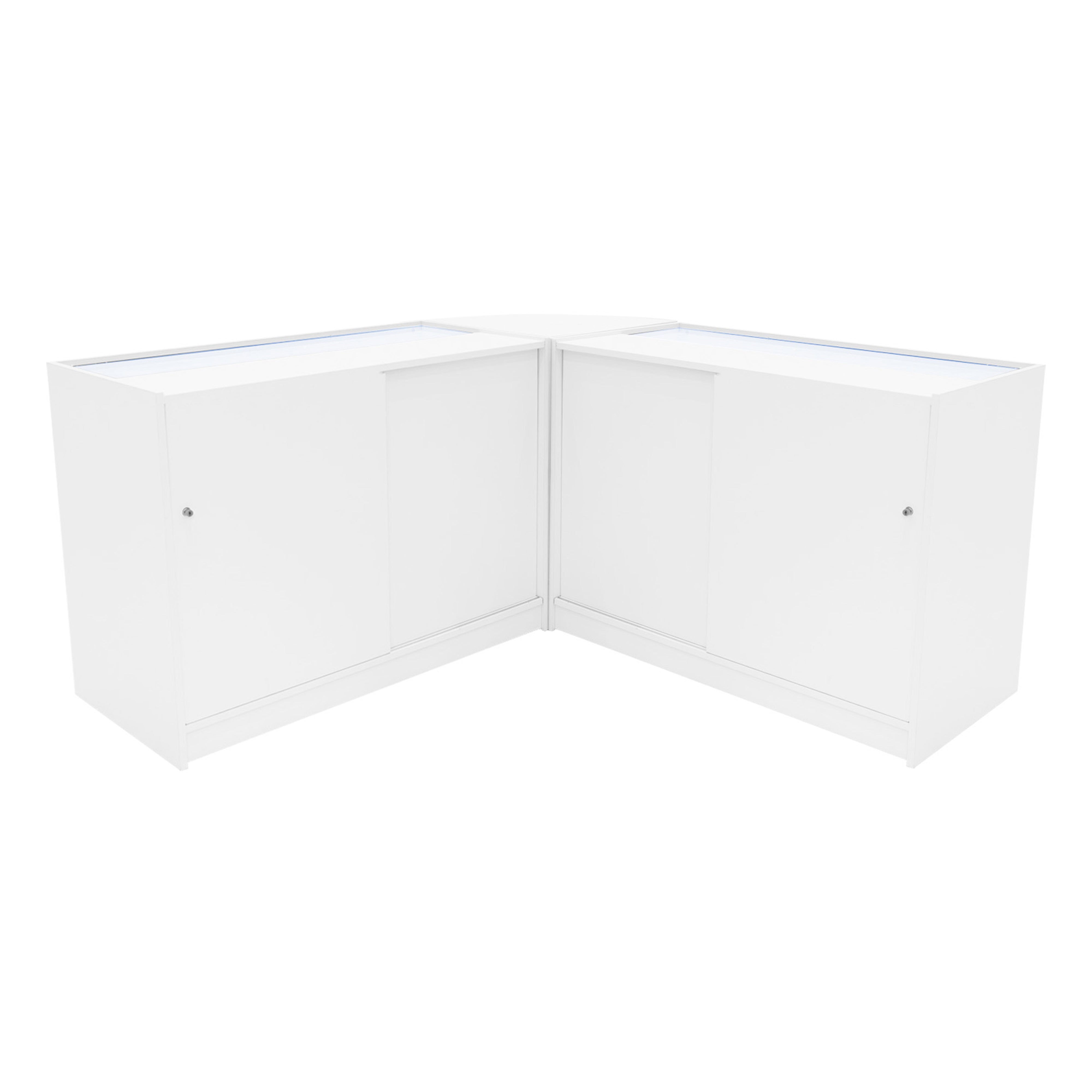 Set Banconi Bianco Helios LED K1200 CM60 con Serratura e Vetrina Espositiva