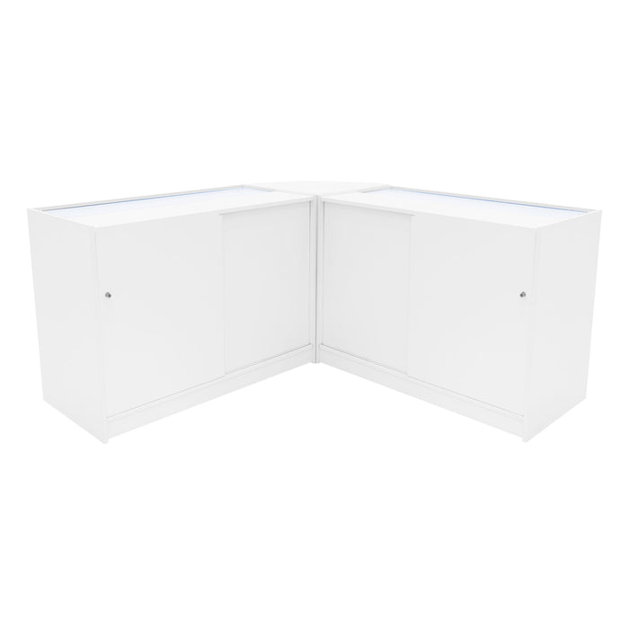 Set Banconi Bianco Helios LED K1200 CM60 con Serratura e Vetrina Espositiva