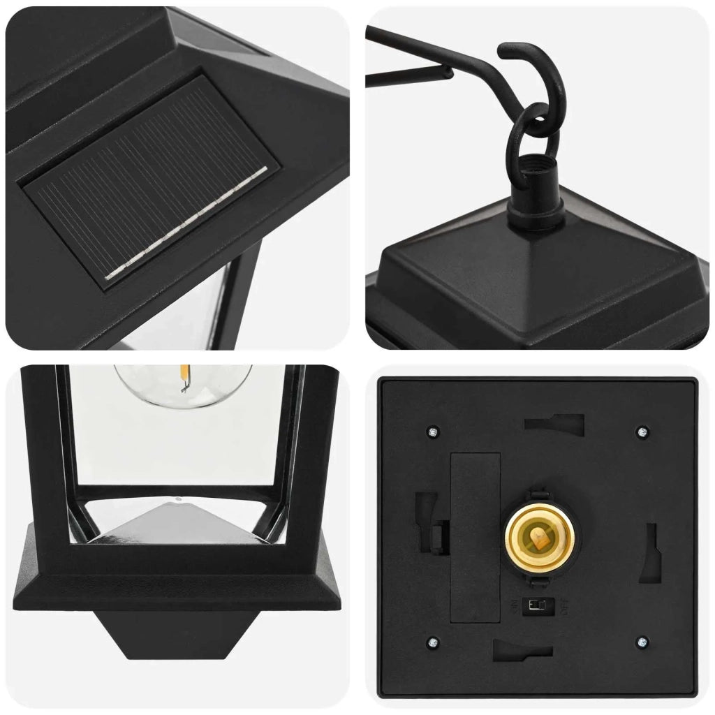 Lampada da Muro with LED Bulb 2 pz Nero 19 x 14 x 25 cm 42042689