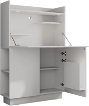 Scrivania per segretaria Alena, Bianco, 85 x 27 cm, adatto per lavorare in modo salvaspazio e per un'organizzazione ordinata