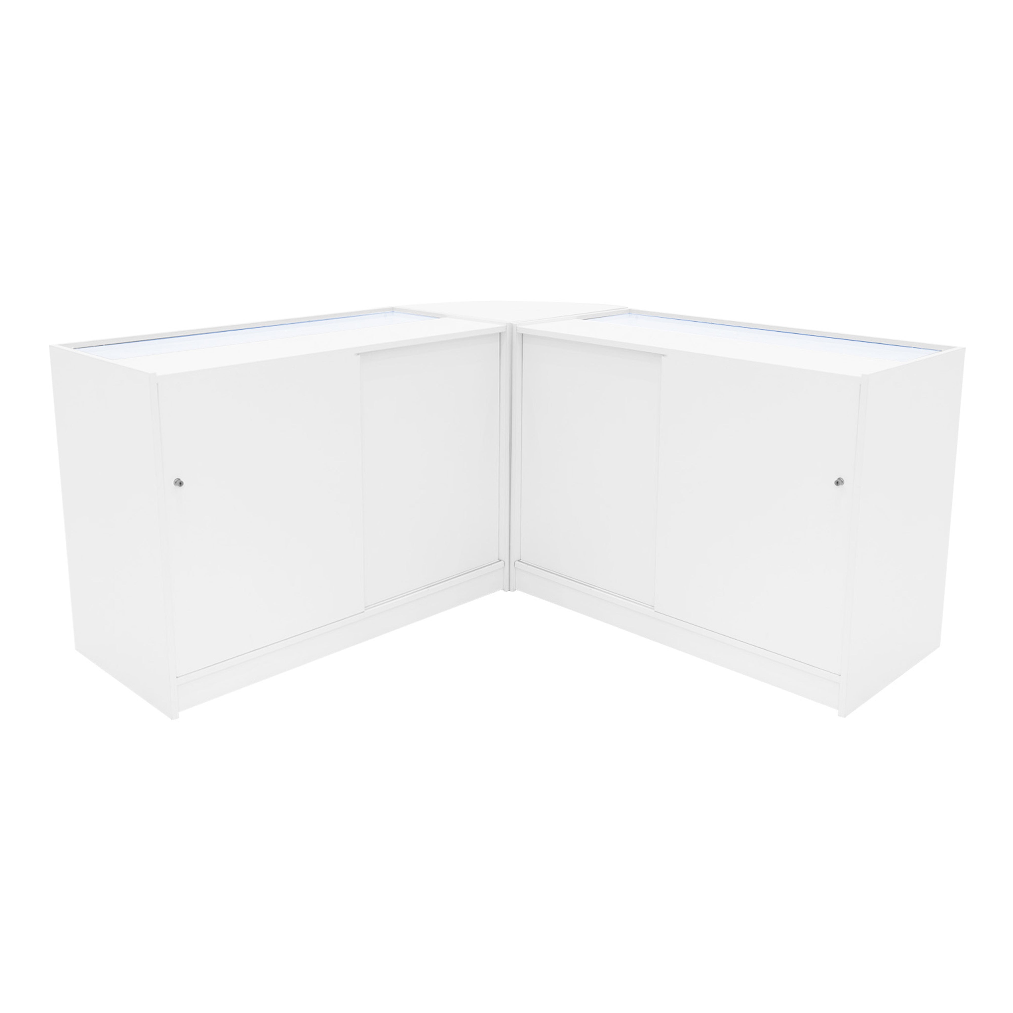 Set Banconi Adonis LED B1200 C1200 CM60 Bianco – Vetro, Chiavi e Ante