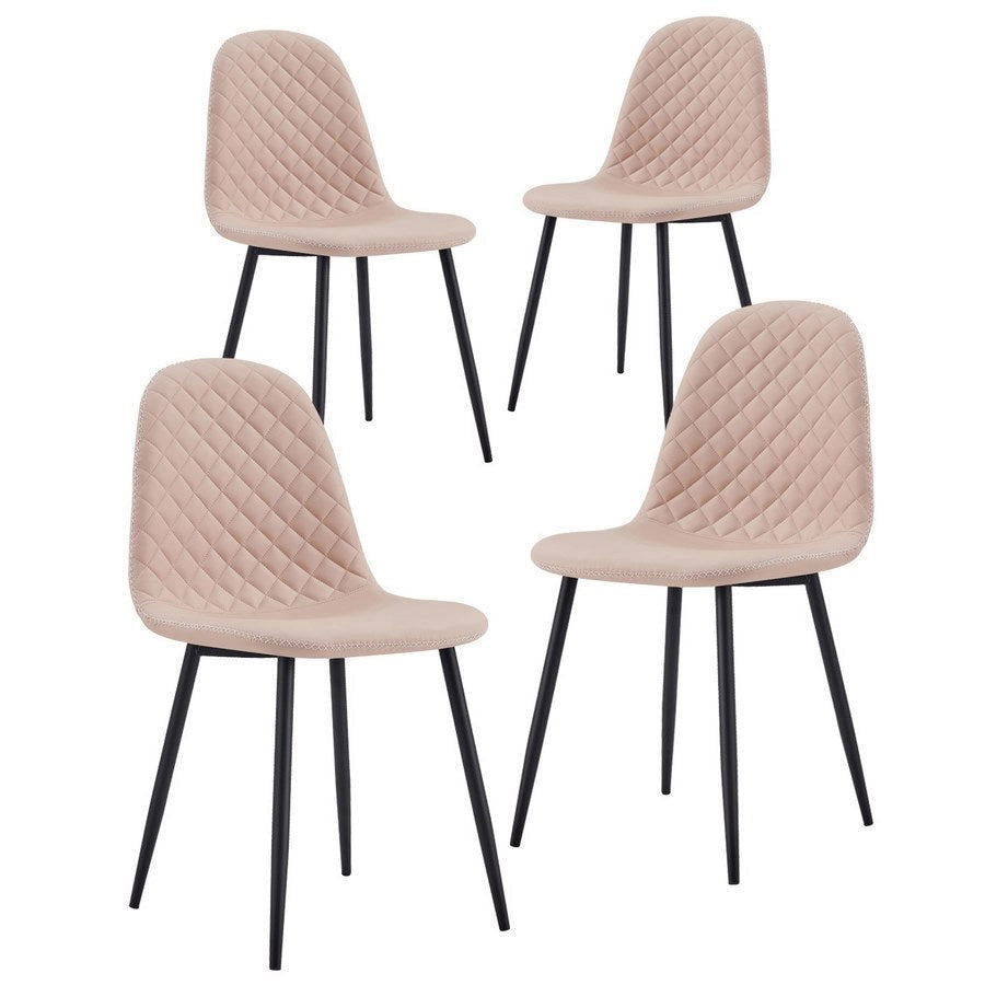 Set 4 Sedie 43x42x86 cm in Similpelle Bella Sabbia