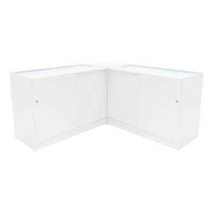 Set Bancone Bianco Hera LED K1200 C1200 CM60 con Serratura e Vetrina Espositiva