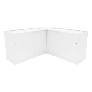 Set Banconi Bianco Triton LED K1200 B1200 CM60 con Serratura e Ripiani