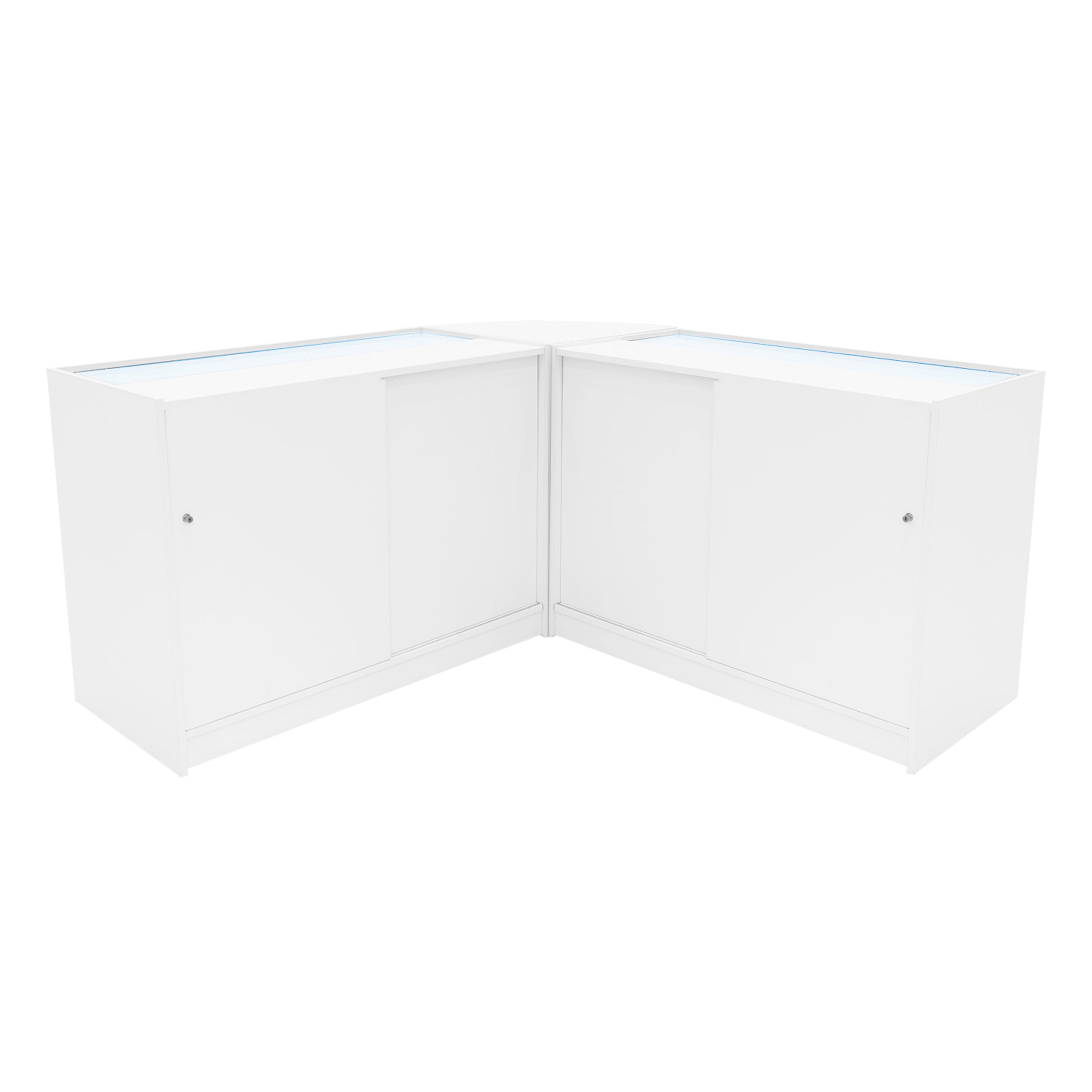 Set Banconi Bianco Triton LED K1200 B1200 CM60 con Serratura e Ripiani