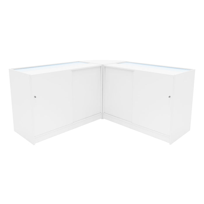 Set Banconi Bianco Triton LED K1200 B1200 CM60 con Serratura e Ripiani