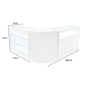 Set Banconi Bianco Triton LED K1200 B1200 CM60 con Serratura e Ripiani