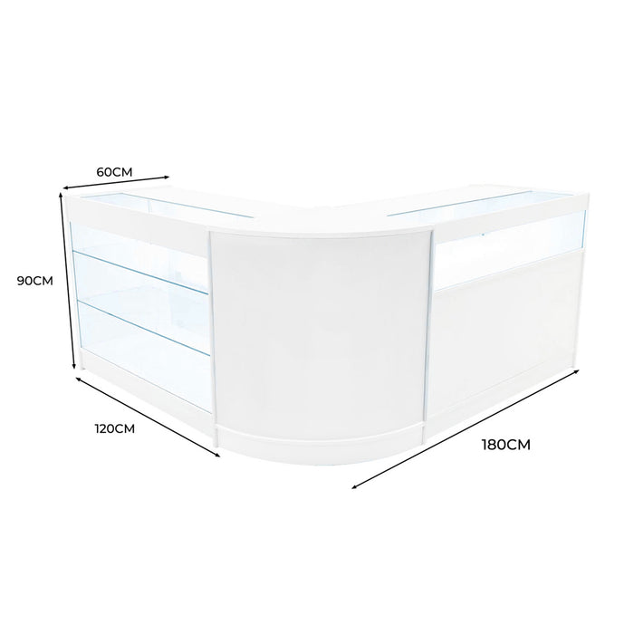 Set Banconi Bianco Triton LED K1200 B1200 CM60 con Serratura e Ripiani