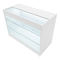 Set Bancone Bianco Hera LED K1200 C1200 CM60 con Serratura e Vetrina Espositiva