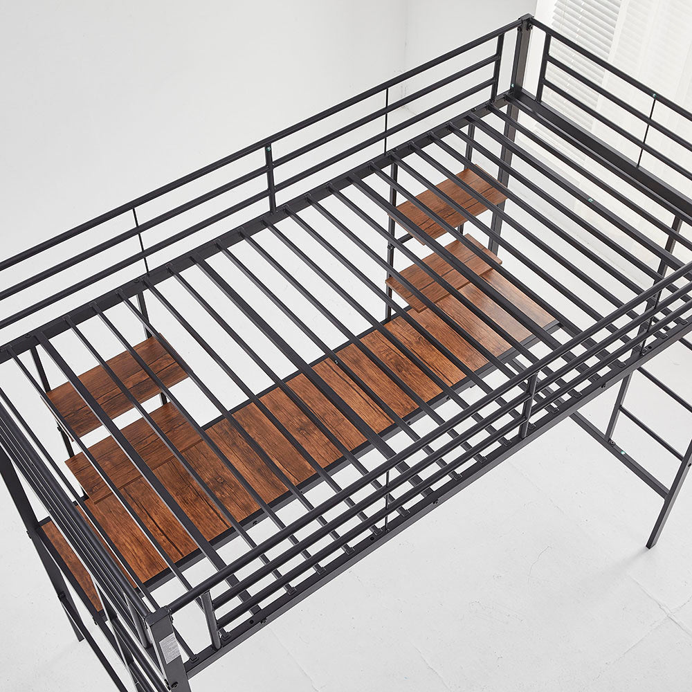 Letto metallico-Xylo-90x190 cm-compatto, multifunzione, per studenti, spazio ridotto