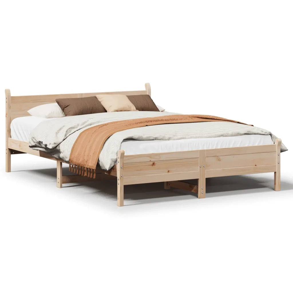 Letto senza Materasso 160x200 cm in Legno Massello di Pino 855585