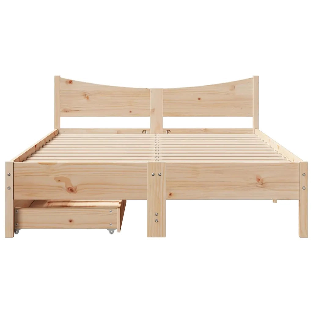 Giroletto con Cassetti 140x200 cm in Legno Massello di Pino 3301905