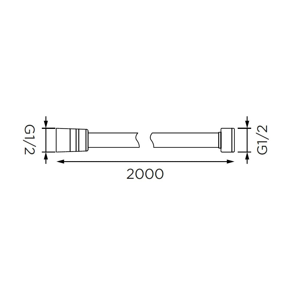 Flessibile doccia in plastica rinforzata, bianco-cromo cm 200