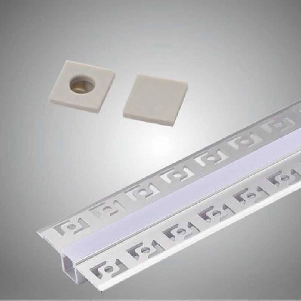 Trade Shop - Profilo Da Incasso A Scomparsa Alluminio 2 Mt Copertura Opaca Strip Led Al-11 -