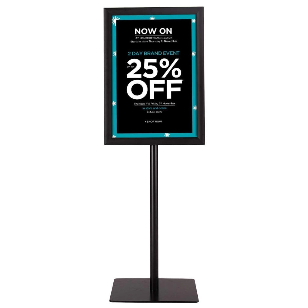 A3 Espositore da terra autoportante poster stand girevole e regolabile 78,5-123cm in metallo Nero