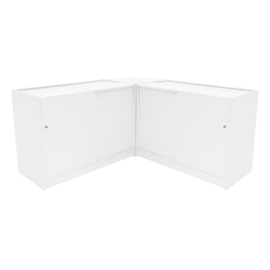 Set Bancone Bianco Apollo LED K1200 LM60 con Vetrina Espositiva 3 Ripiani