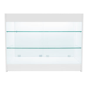 Set Bancone Bianco Apollo LED K1200 LM60 con Vetrina Espositiva 3 Ripiani