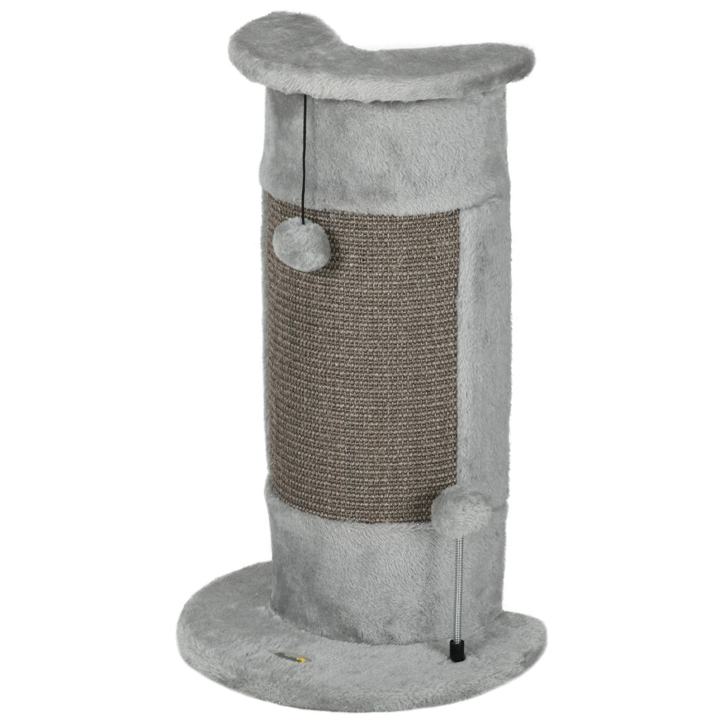 Albero tiragraffi con giocattoli e palle ¨C zephmum ¨C grigio 34x25.5x58 cm