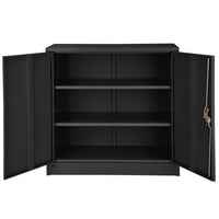 Armadio da ufficio con serratura con 2 ripiani. Armadio nero a 3 livelli 08_0000380