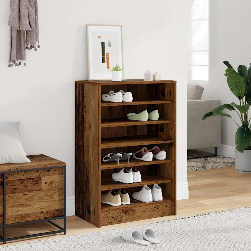 Scarpiera Legno Antico 60x35x92 cm in Legno Multistrato 856702