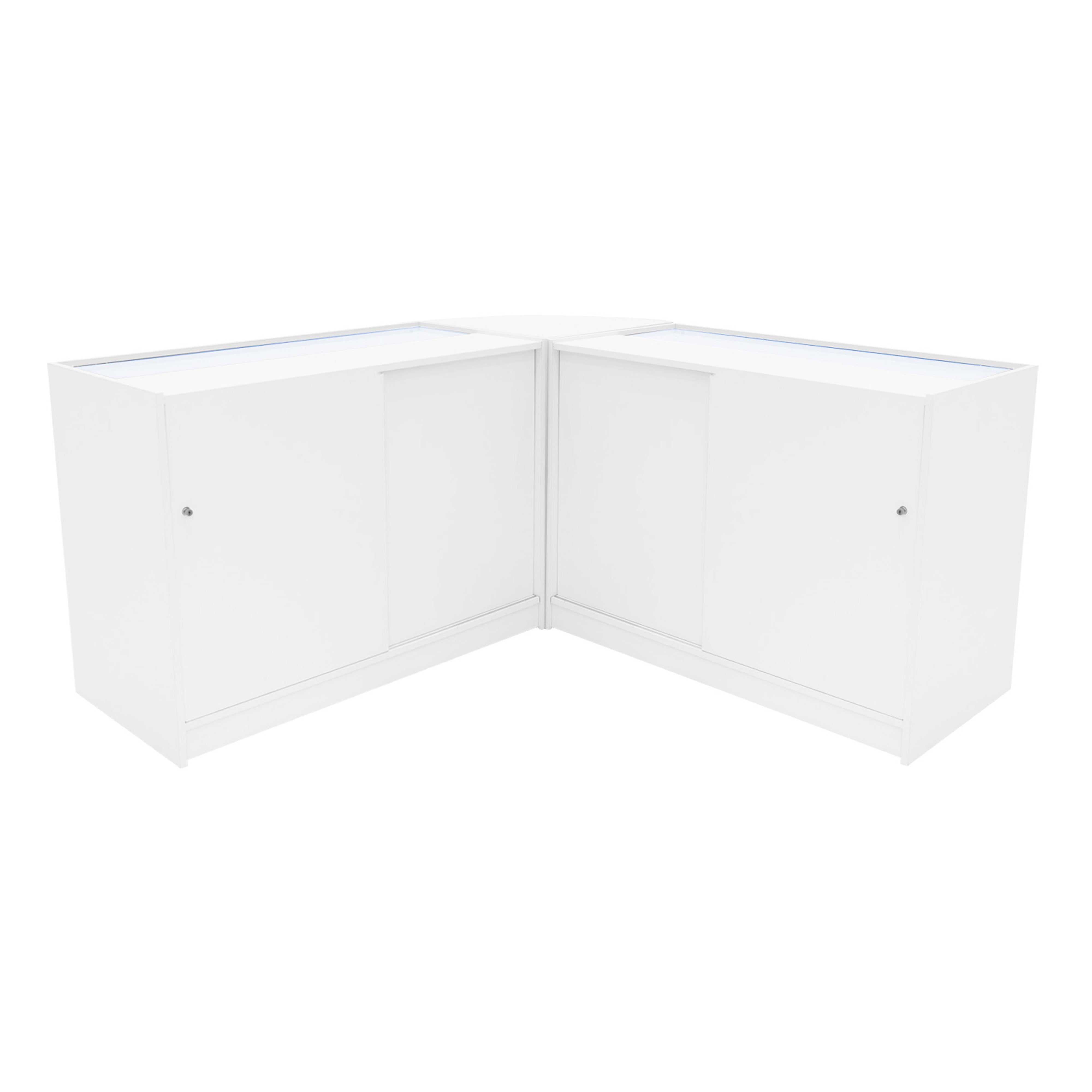 Set Banconi LED Bianco Harmonia B1200 C1200 LM60 Vetrina Negozio con Serratura