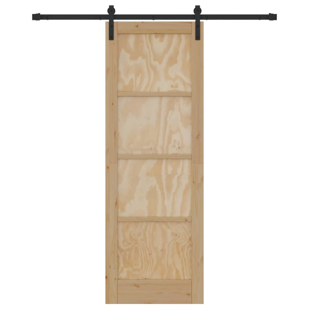 Porta scorrevole Naturale e Nero 73,5 x 211 cm