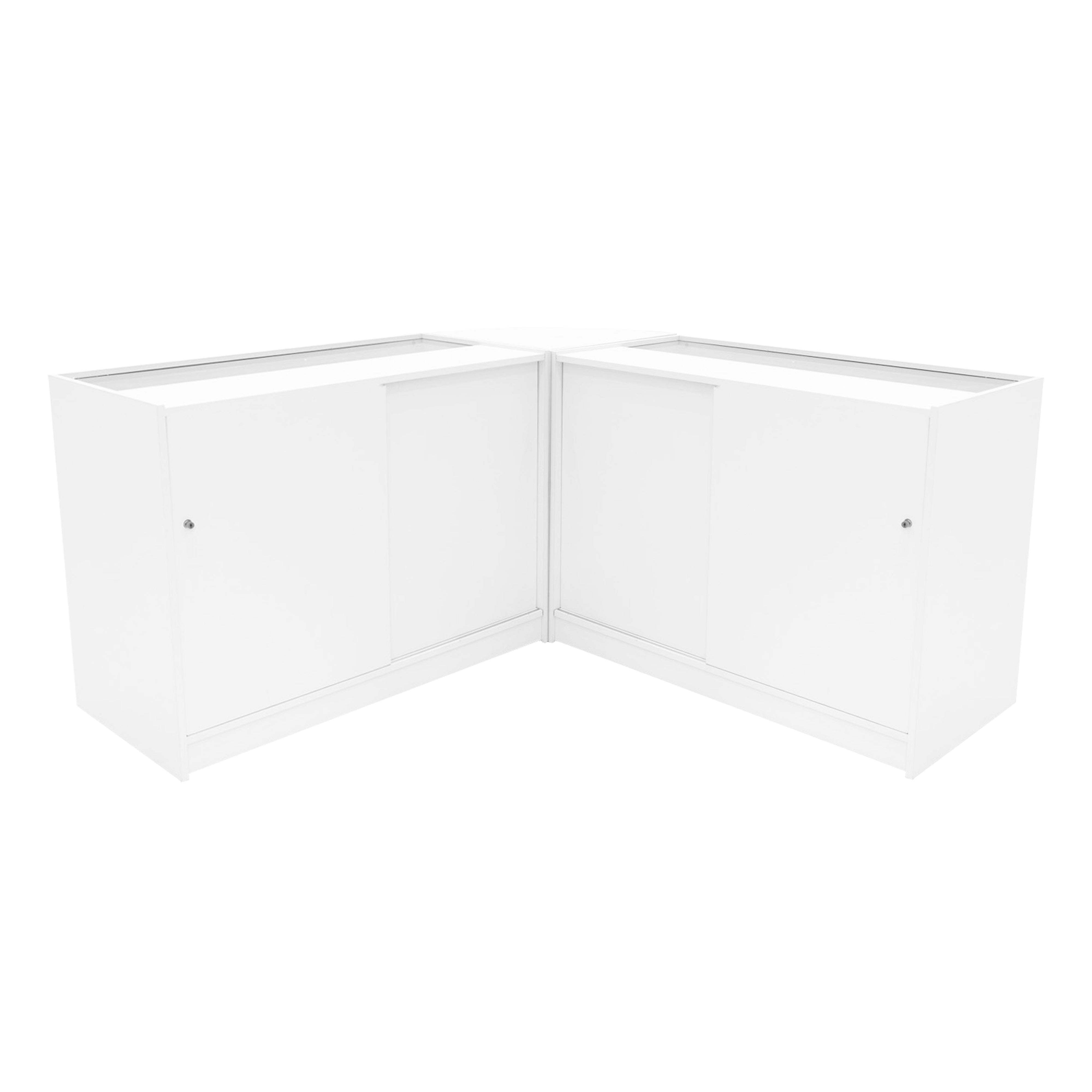 Set Banconi Bianco Calliope LED K1200 C1200 LM60 Vetrina con Ante Scorrevoli