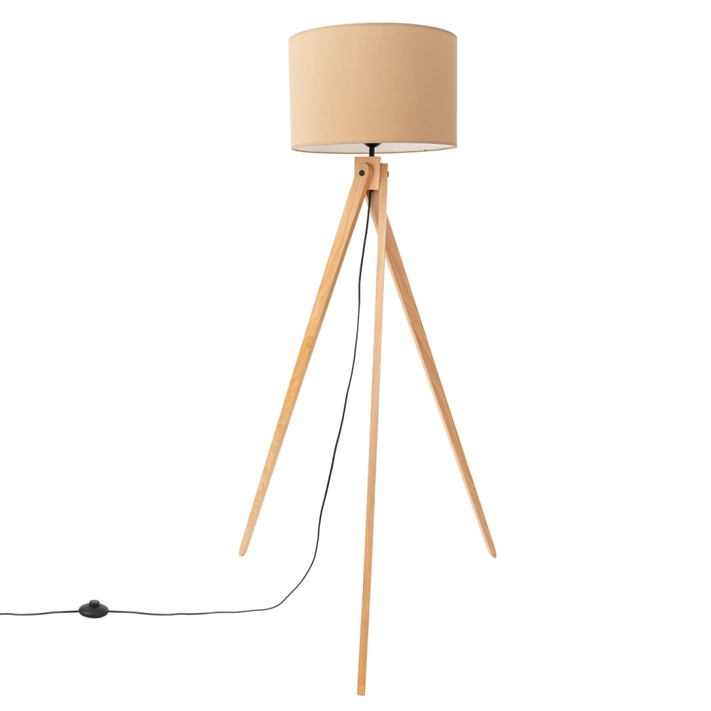 Lampada da tavolo NATT arancione spagnolo in legno naturale color tortora 40x25cm attacco E27