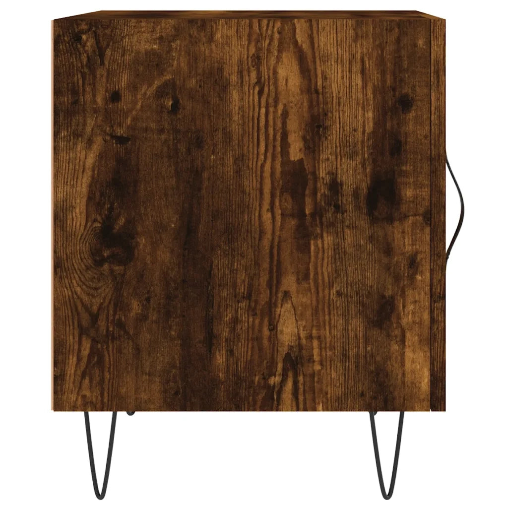 Comodino Rovere Fumo 40x40x50 cm in Legno Multistrato 827558