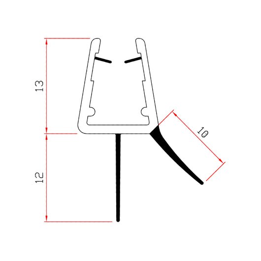 Guarnizione Per Box Doccia Con Gocciolatoio Vetro 6-8mm