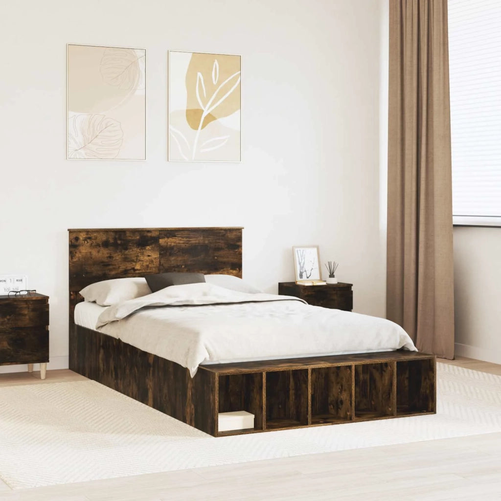 Struttura del letto Rovere fumé 120 x 190 cm Legno multistrato