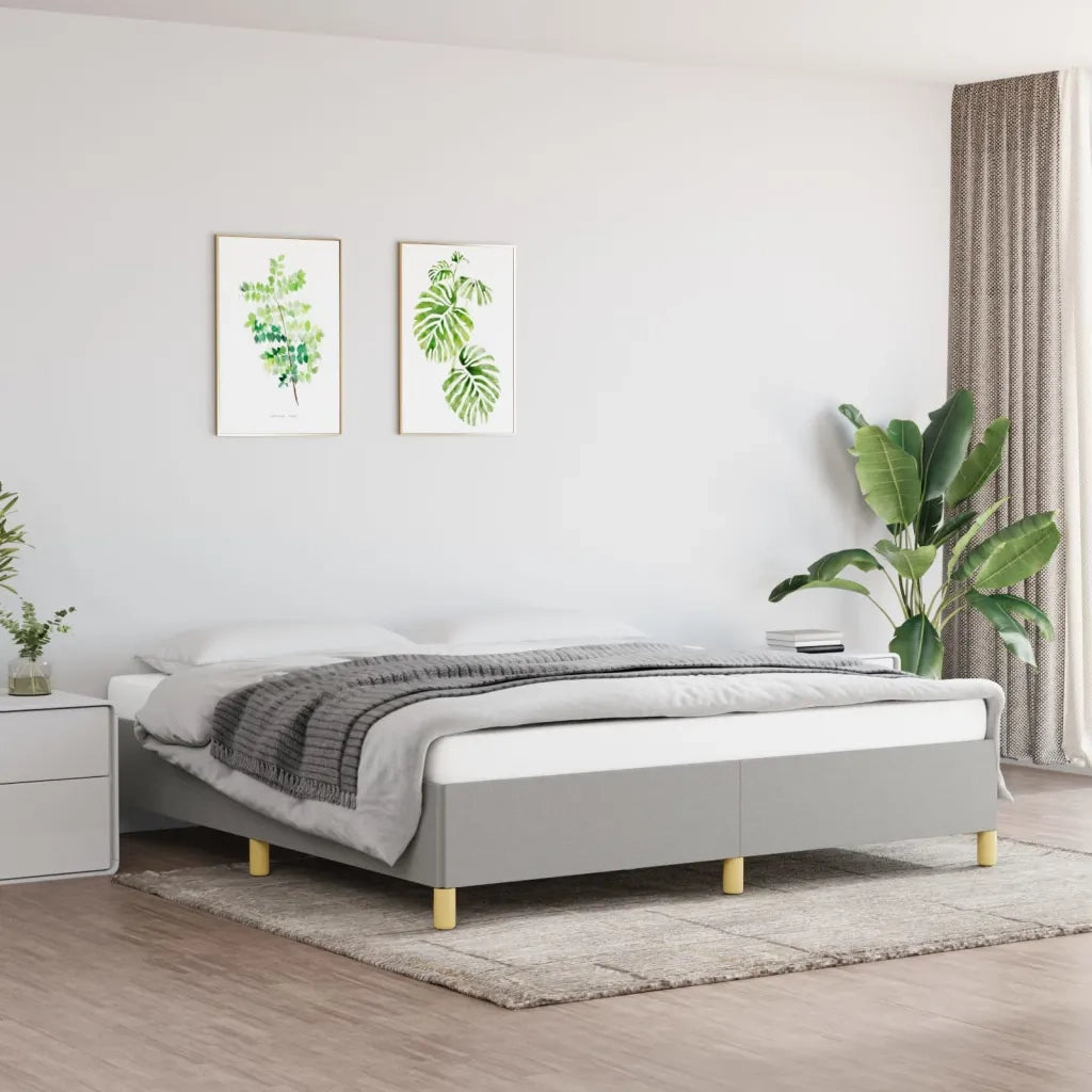Giroletto a Molle Grigio Chiaro 160x200 cm in Tessuto cod mxl 64170