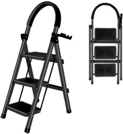 Scelta quotidiana 3/4/5 scala a piattaforme, scala portatile pieghevole leggera e robusta in acciaio con suola antiscivolo, gradino per scale di accesso