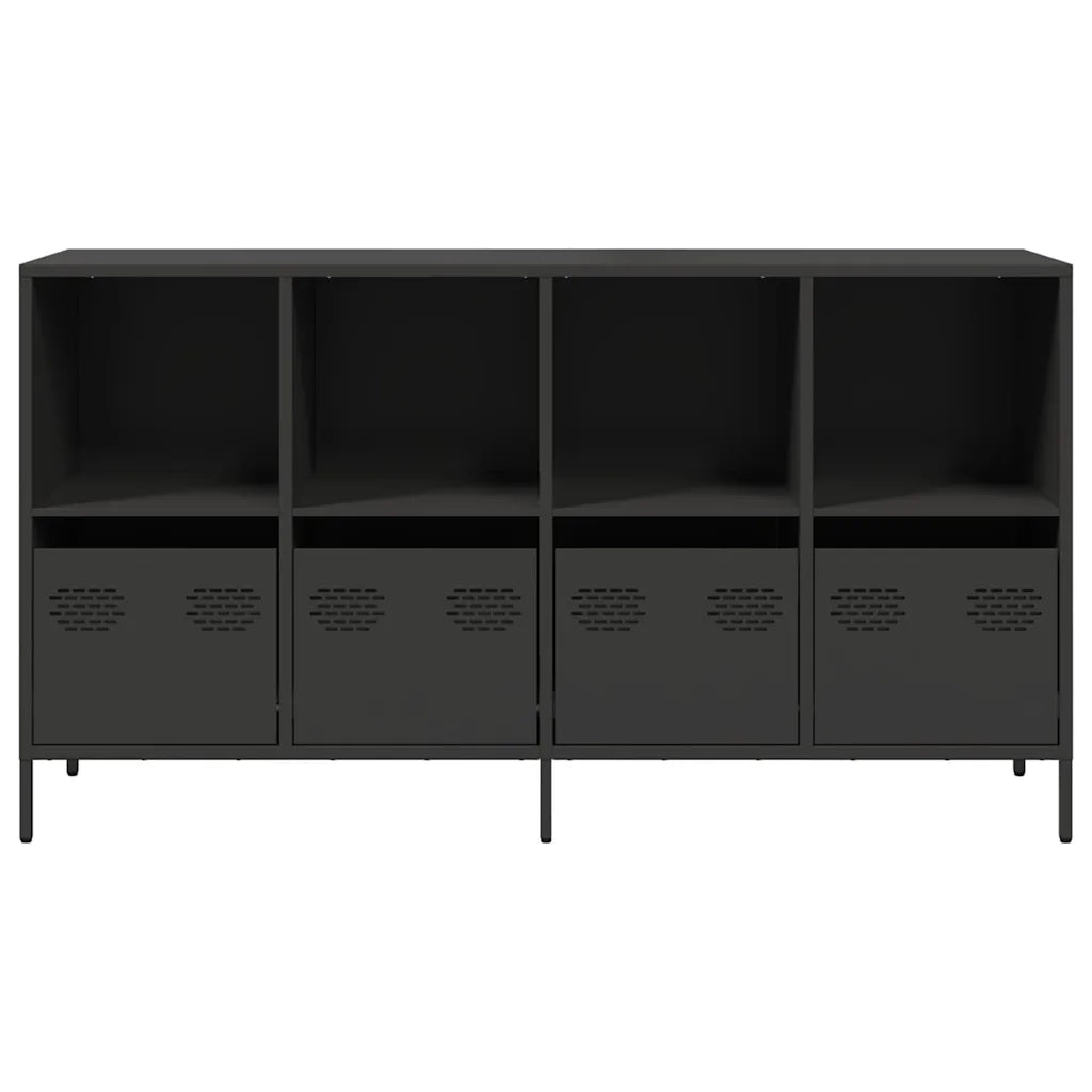 Credenza Nera 135x39x73,5 cm in Acciaio Laminato a Freddo 3307161
