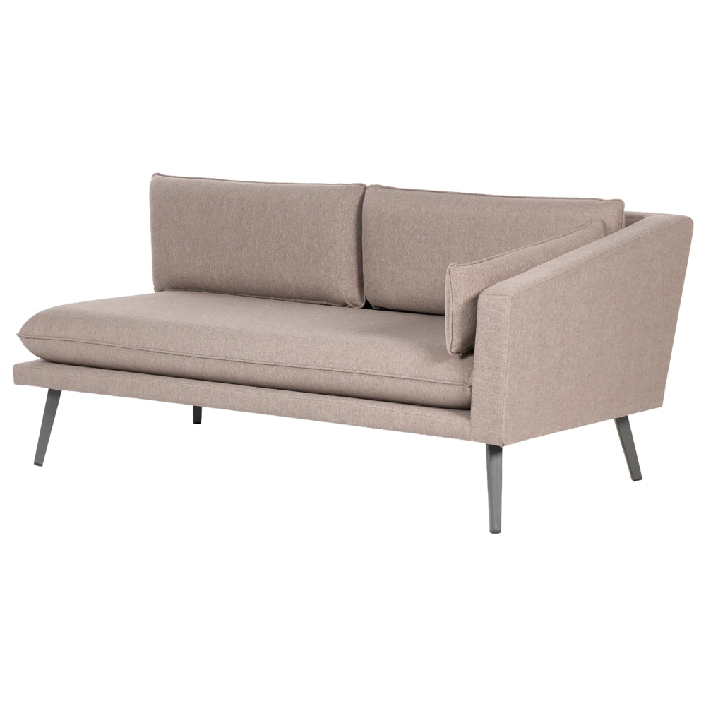Divano angolare sinistro da esterno beige Poliestere Rivestito 3 Posti Divano da giardino Resistente all'acqua UV Design Moderno